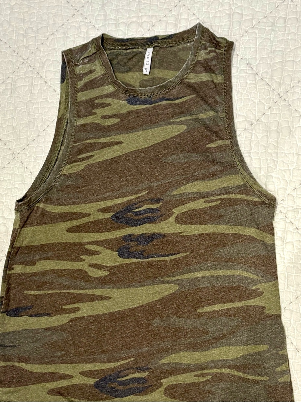 Z Supply Women's Washed Black Muscle Tank & Olive Camo Tank Duo - Picture 6 of 6